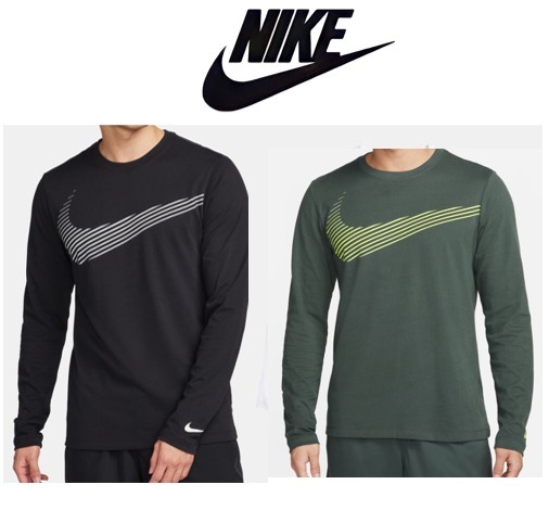 NIKE 2カラー Swoosh 長袖 ロゴ Tシャツ