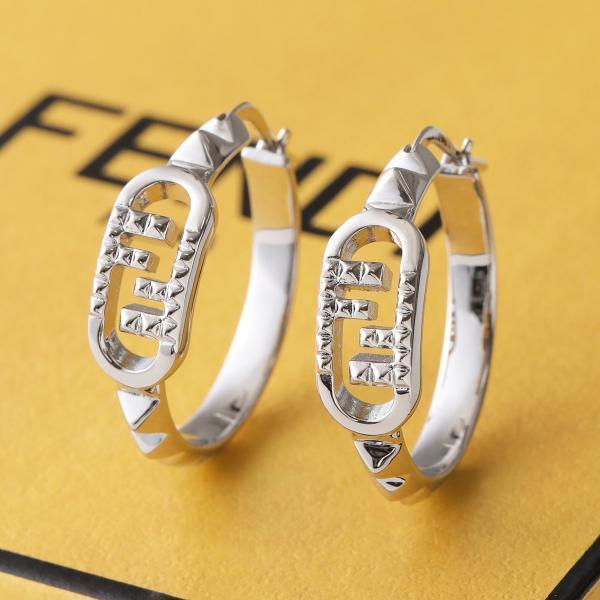 FENDI ピアス O LOCK 8AK345 B08 フープ FFロゴ