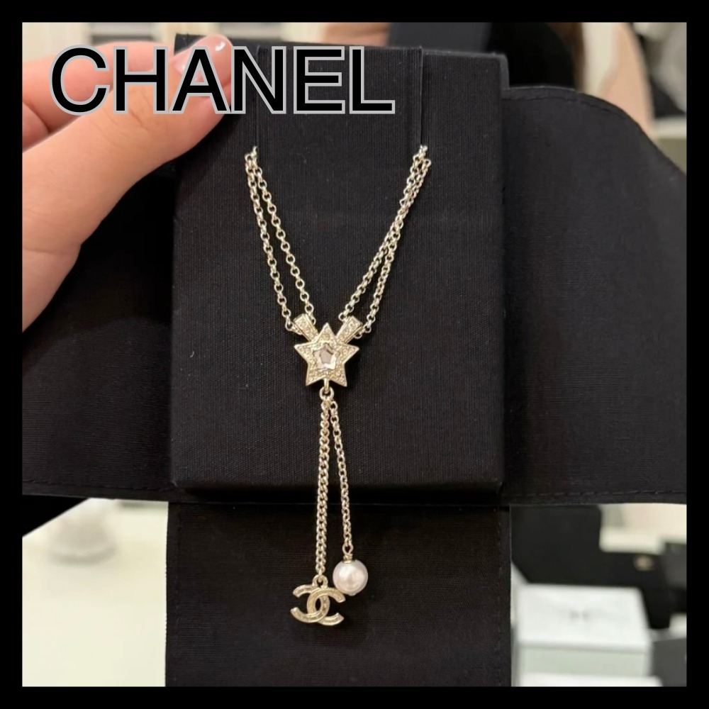 【願い叶う星】CHANEL スター&パールモチーフネックレス