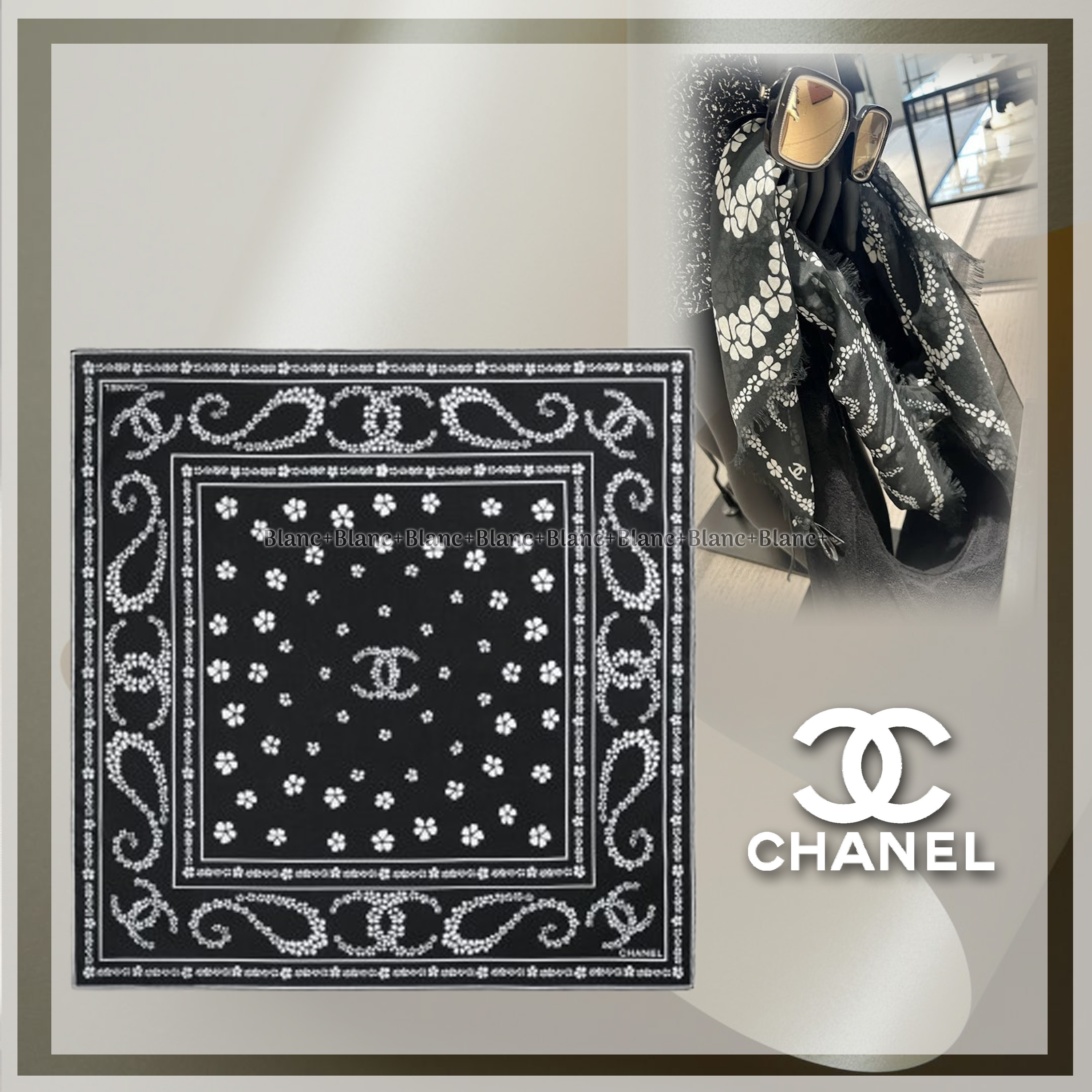 モノトーンエレガンス♡【CHANEL】バンダナ