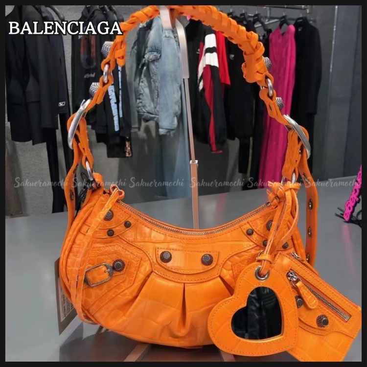 【BALENCIAGA】Le CagoleXS ショルダーハンドbag オレンジカラー