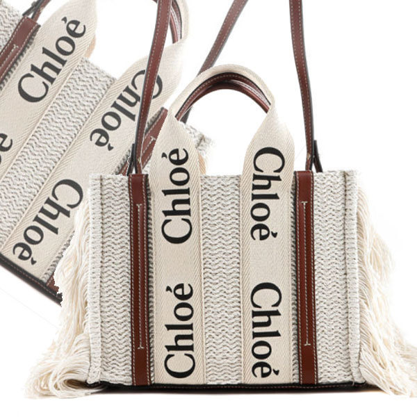 Chloe☆WOODY ウッディ スモール コットン ショルダーバッグ