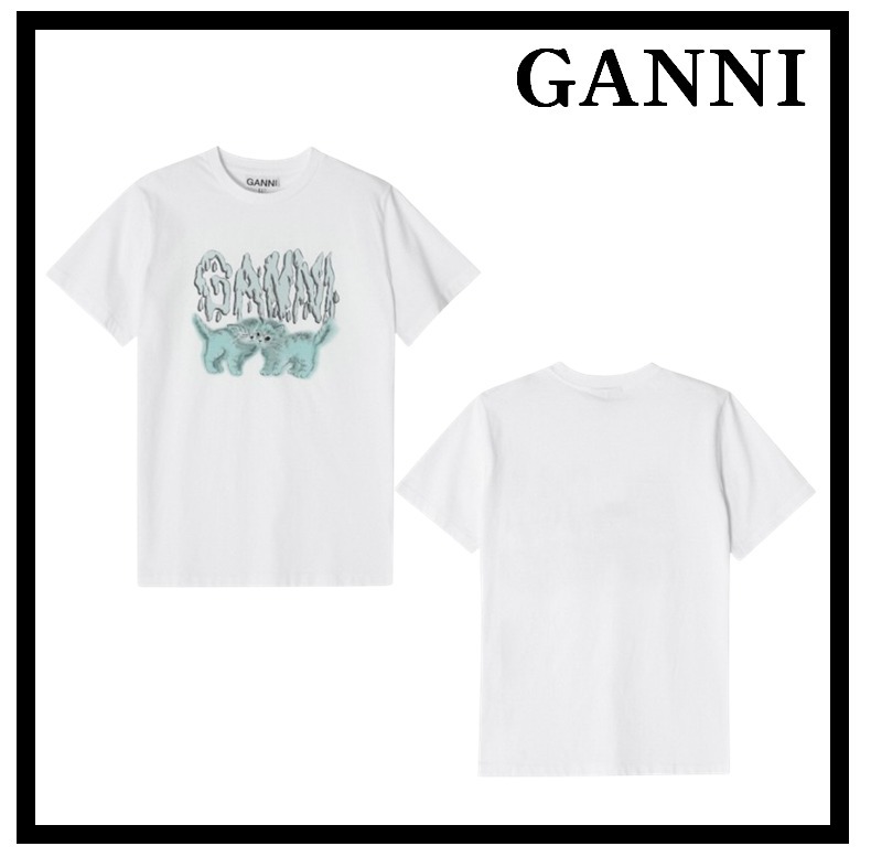 ☆送料・関税込☆GANNI★LOVE CATS RELAXED Tシャツ★