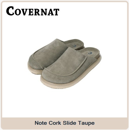 【COVERNAT】Note Cork Slide Taupe