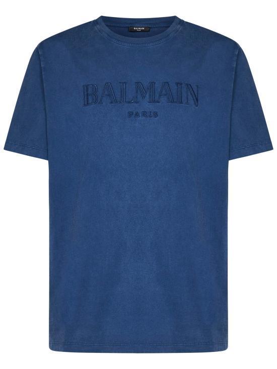 Tシャツ・カットソー BALMAIN Men T Shirts DH1EG010BC72 SOS Blue
