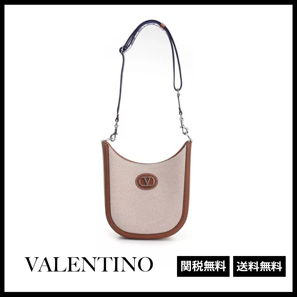 VALENTINO アンティーブ キャンバス ミディアム ホーボー バッグ