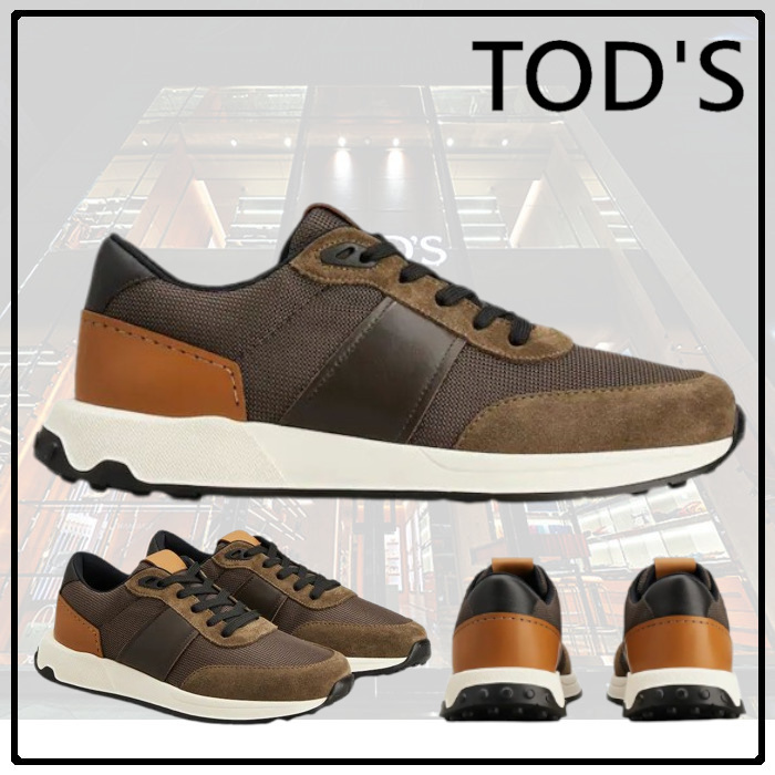 TOD'S◆直営買付 レザー＆テクニカル ファブリック スニーカー