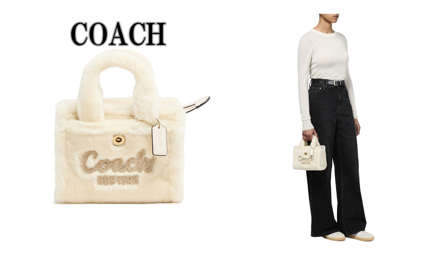【国内発送】COACH ムートン トートバッグ（関税送料込）