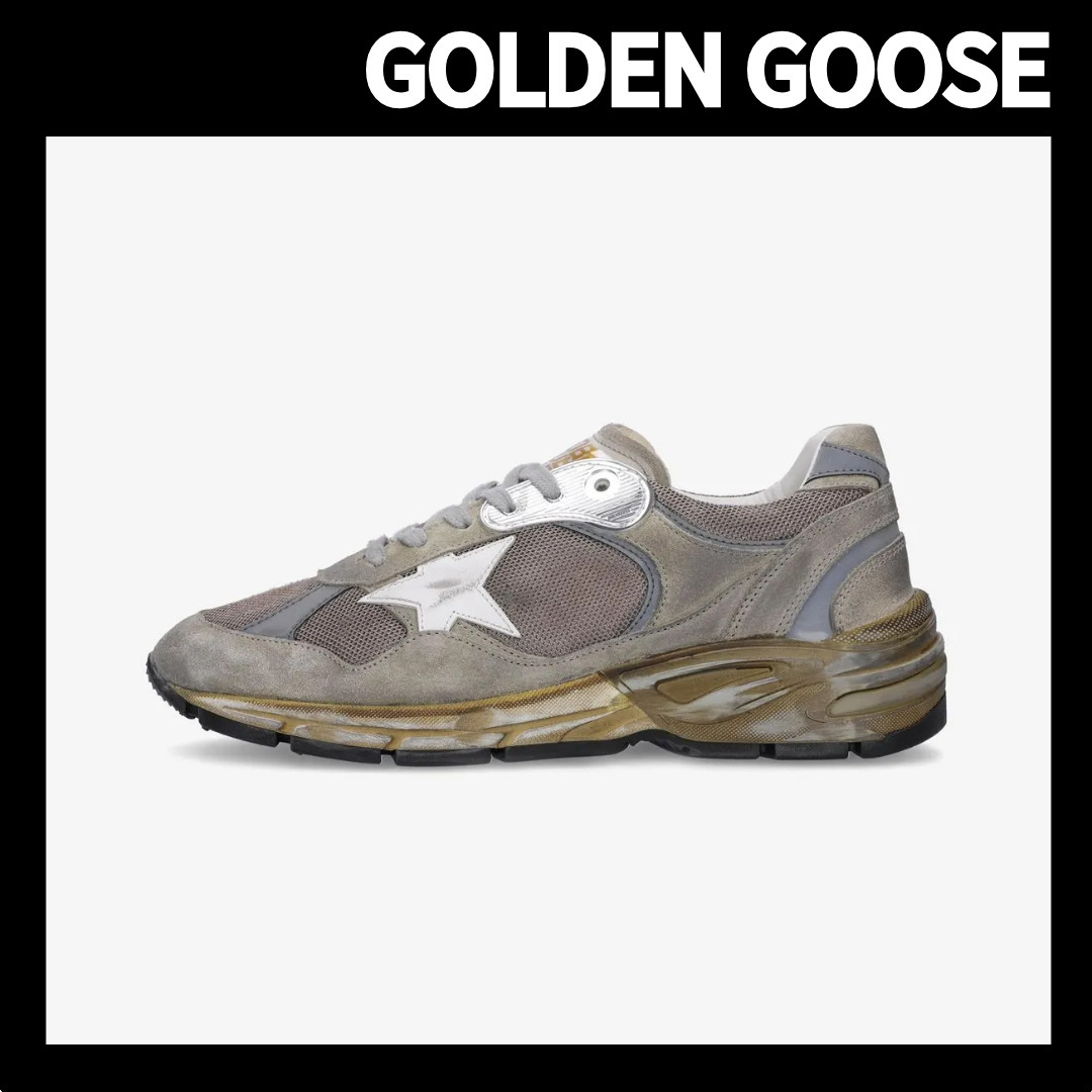 【GOLDEN GOOSE】Running Dad Silver Tab Sneakers/全国送料込み