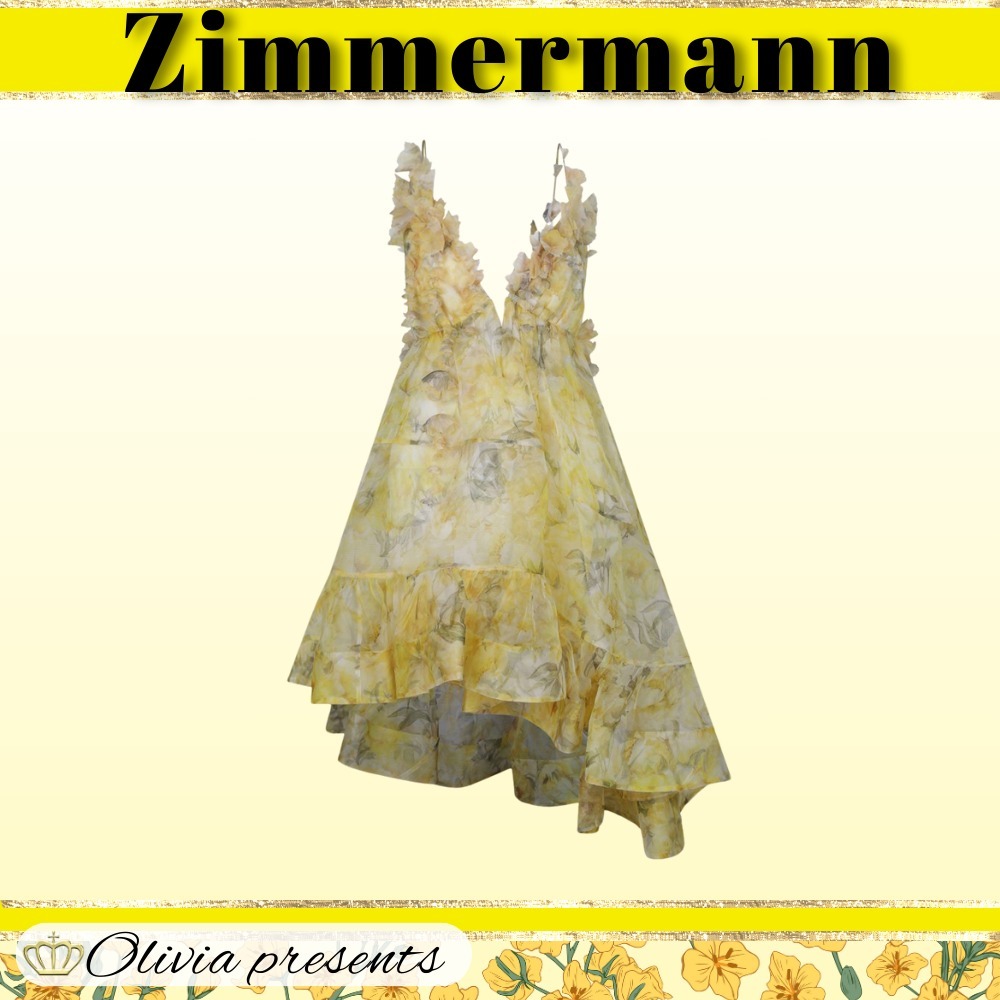 【Zimmermann】ハーモニー Vネック アシンメトリー ドレス