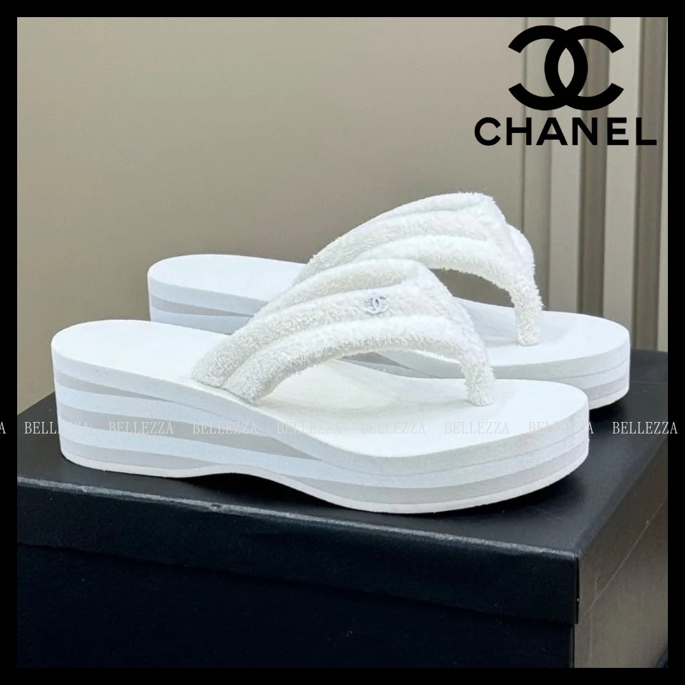 【厚底＆ロゴ可愛い◎】CHANEL ビーチサンダル
