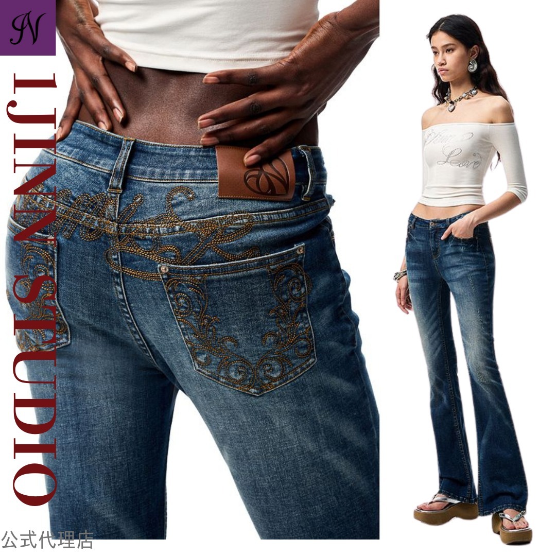 公式【1JINN STUDIO】Washed Flared Jeans