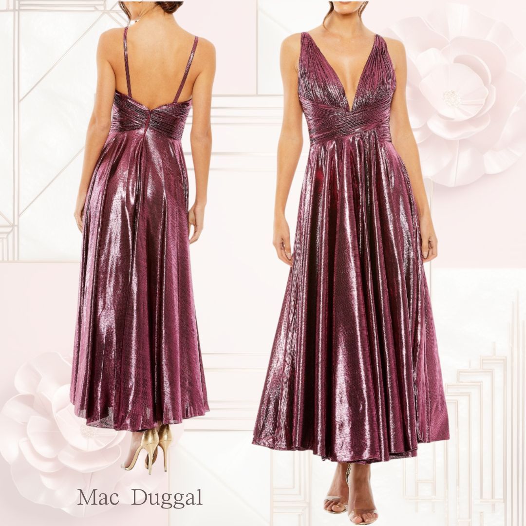 【Mac Duggal 】上品♪メタリックプリーツドレス