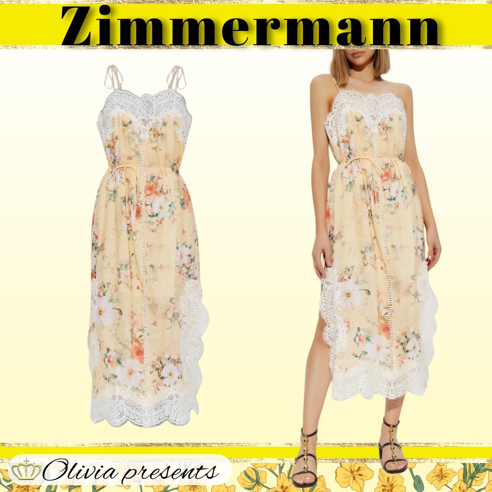 【Zimmermann】スパゲッティストラップ ミディドレス