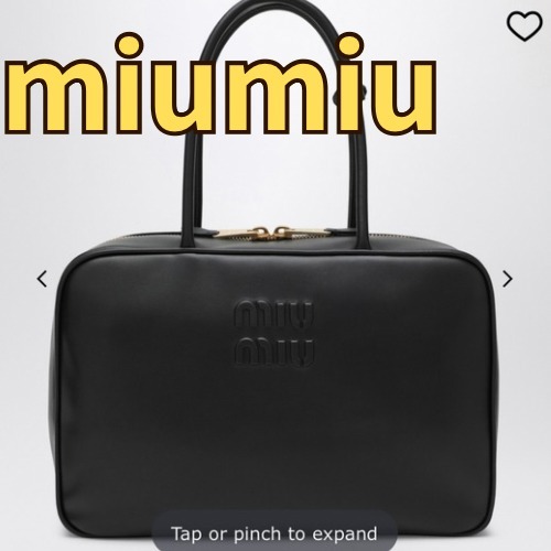 miumiu ボー ブラックレザーバッグ