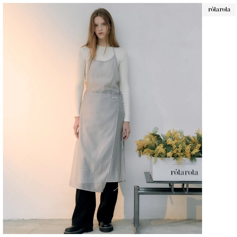 ● ROLAROLA ● HALTER NECK LAYERED ONEPIECE GRAY