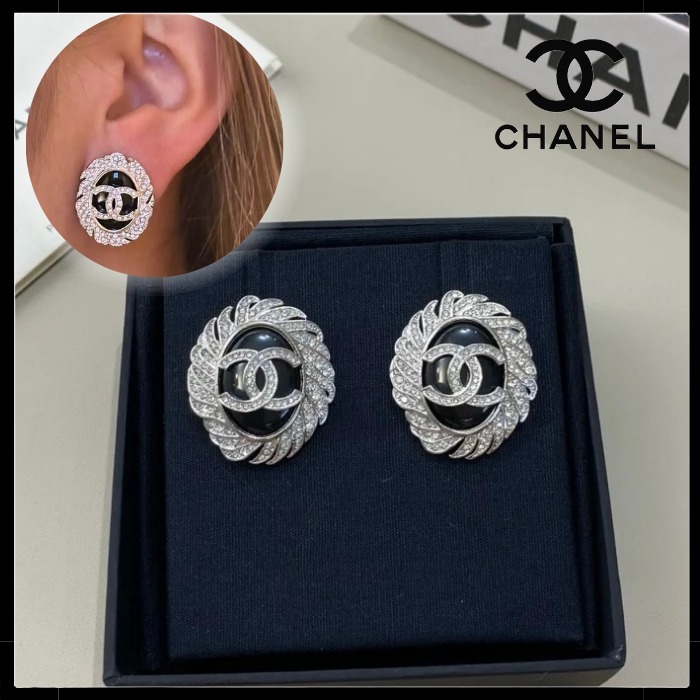 【クールで上品なデザイン♡】CHANEL イヤリング