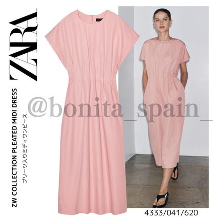 【超安い】 ZARA】プリーツ入りミディワンピース (ZARA COLLECTION ZW ワンピース