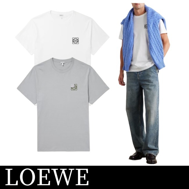 【LOEWE】ロゴ刺繍コットンジャージーTシャツ