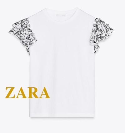 ★ドイツ発*ZARA*新作*ニットTシャツ/WHITE★ プレーン Tシャツ - ホワイト | ZARA Japan / 日本