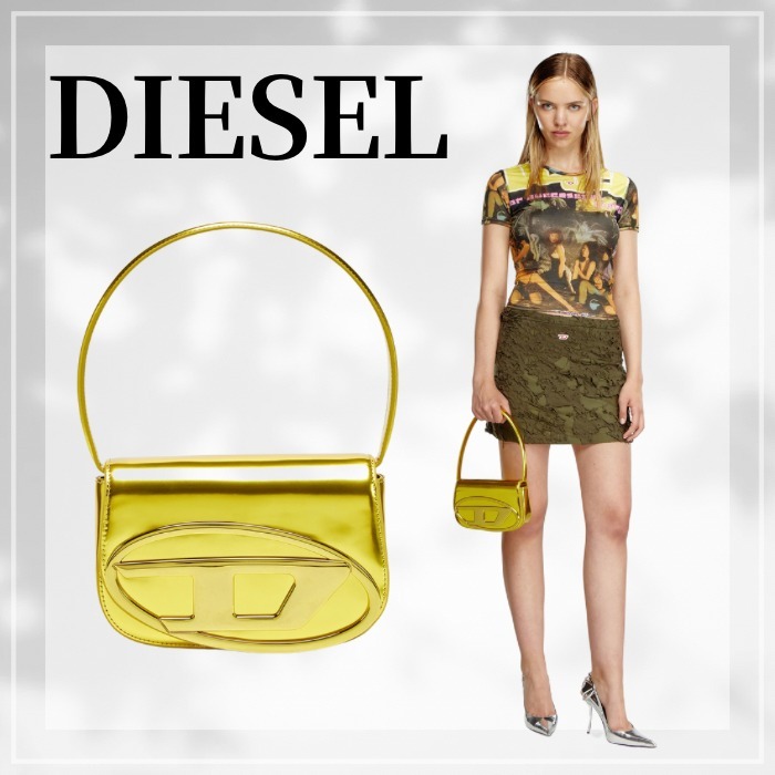 DIESEL ☆ カウレザーショルダーバッグ イエロー