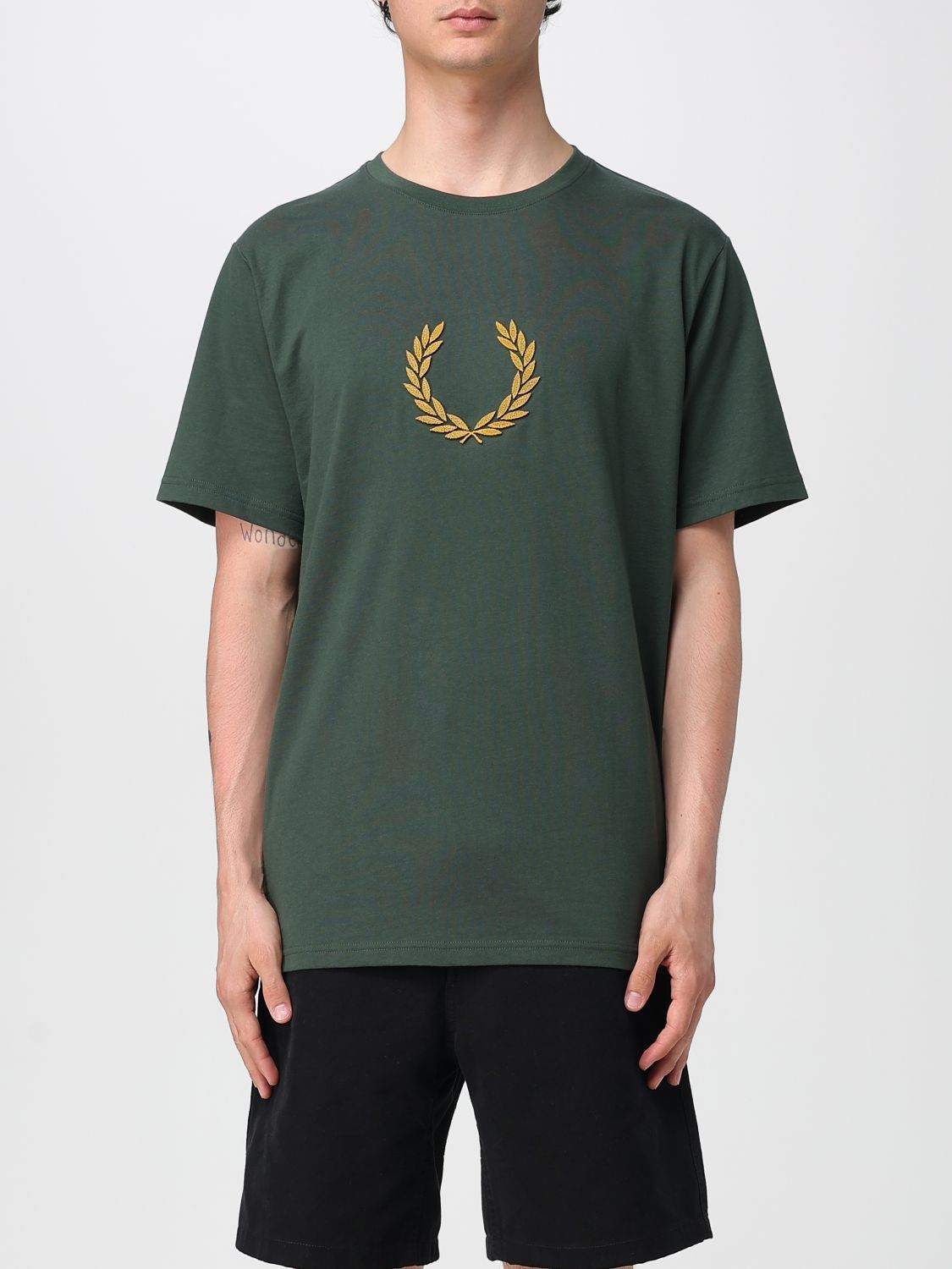 Tシャツ・カットソー FRED PERRY Men T-shirt Green M8587 X89