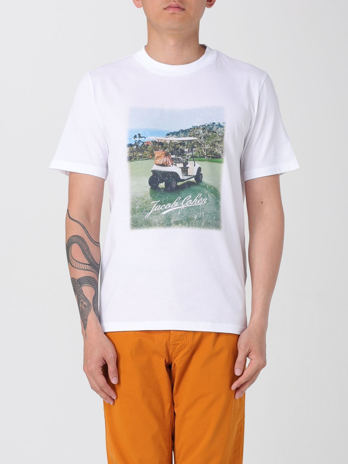 Tシャツ・カットソー JACOB COHEN Men T-shirt White 40002GO1M4530L1 A00