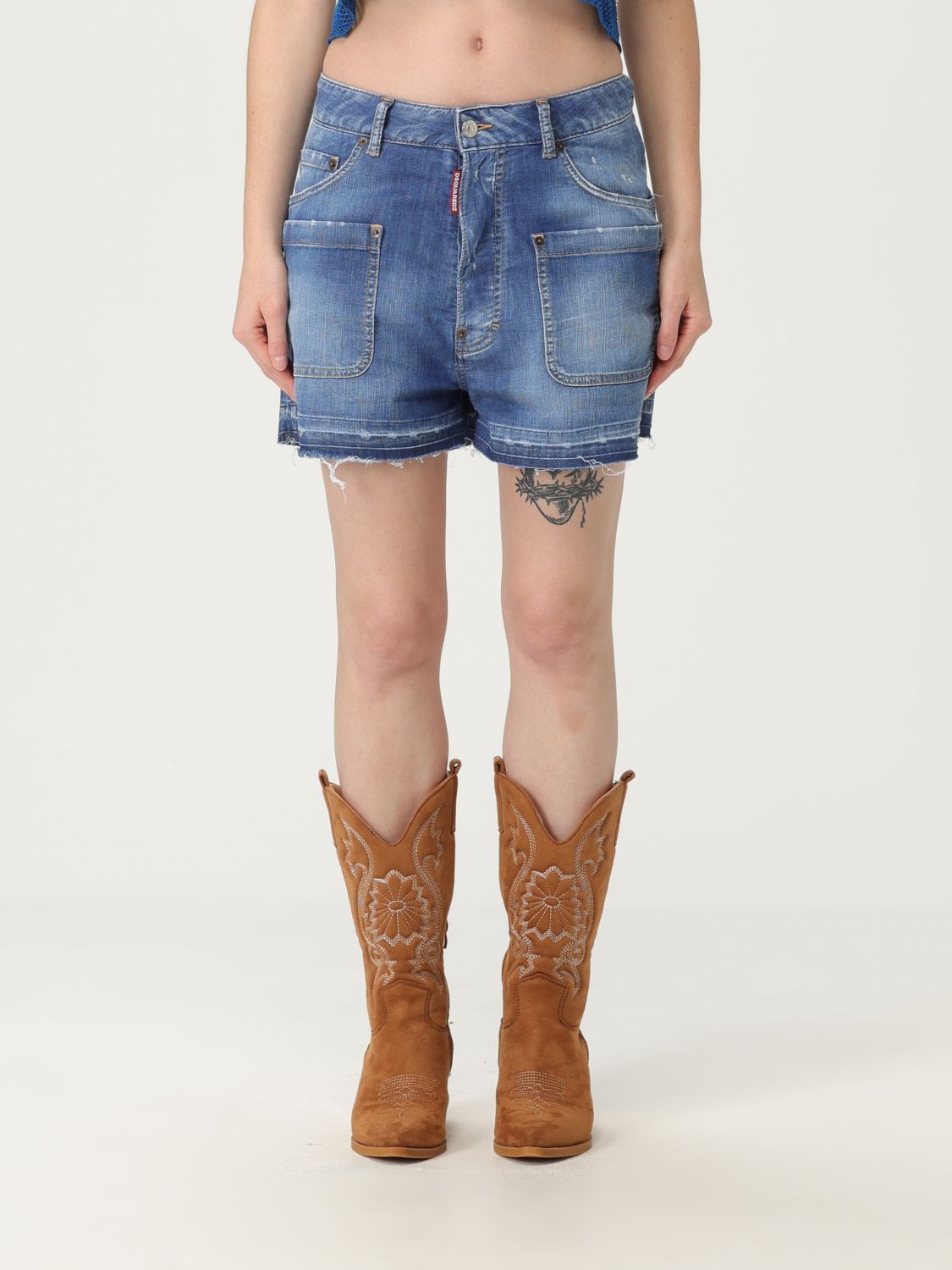 ショートパンツ DSQUARED2 Woman Short Blue S73MU0243S30341 470