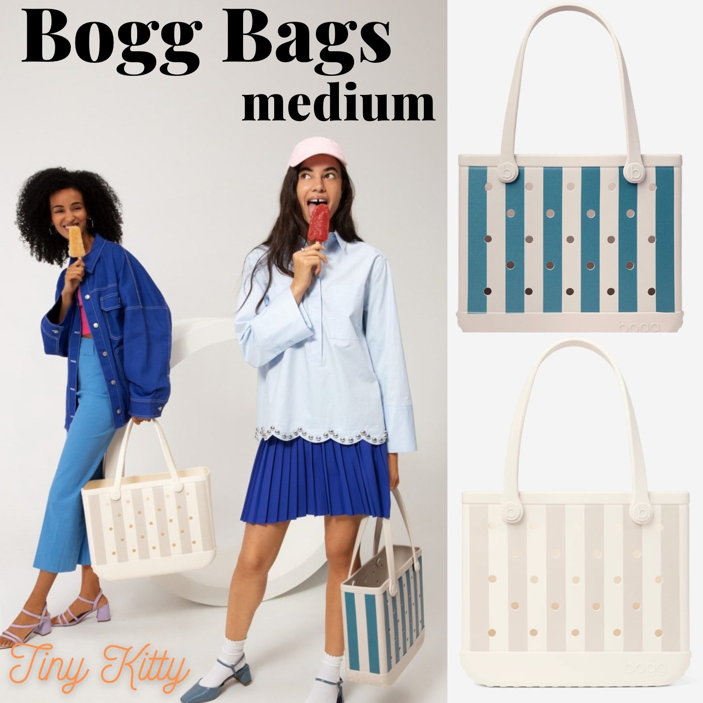 【Bogg Bags】耐水トートバッグ☆ストライプ☆Baby Bogg Bag