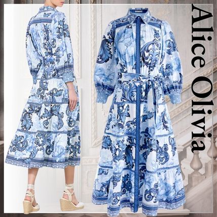 関税込*Alice+Olivia*レースアップ ストレッチニット ワンピース