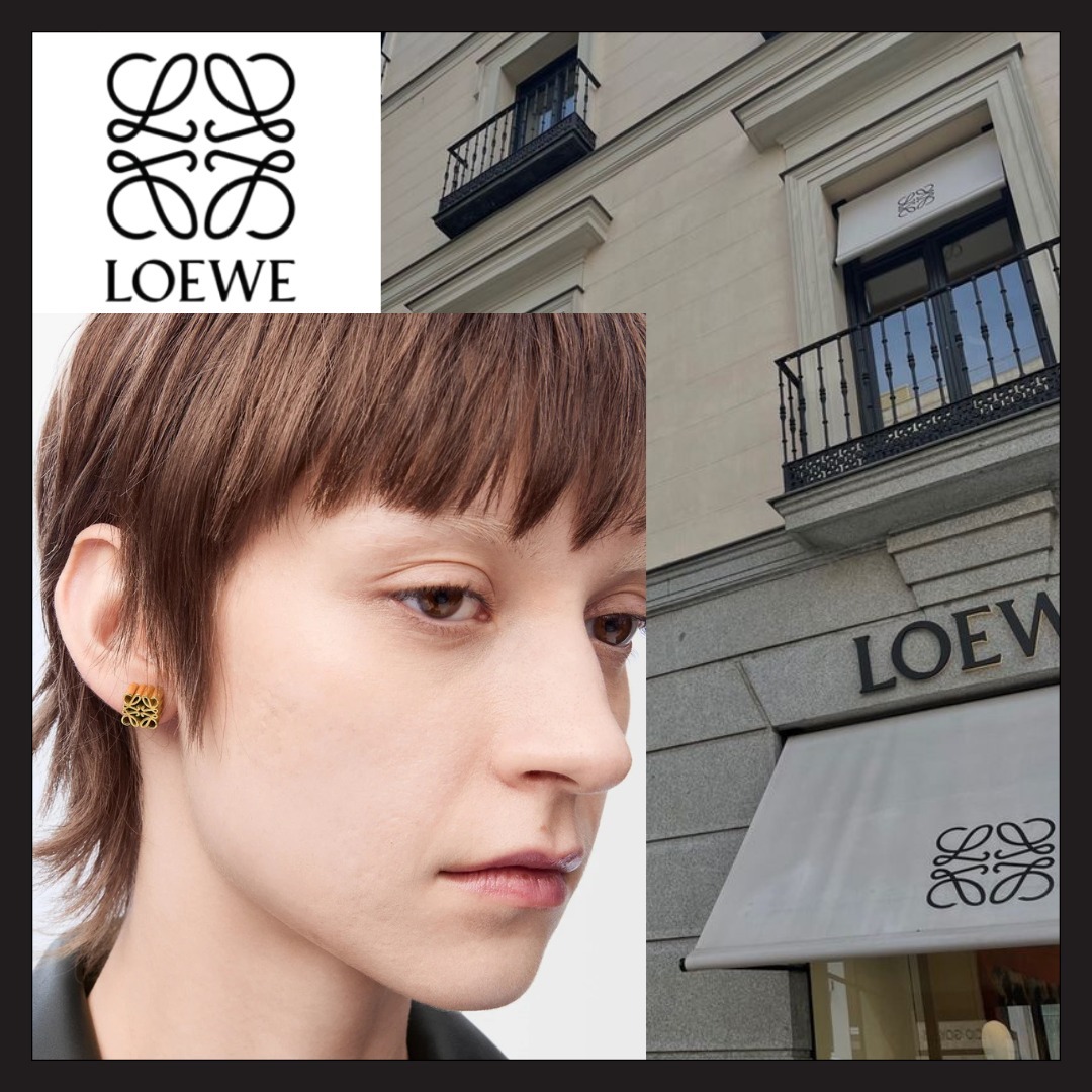 【LOEWE】スターリングシルバーのアナグラムイヤリング