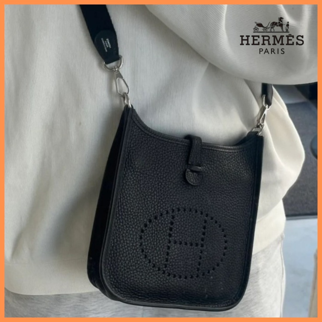 希少★大人気 ノワールxシルバー金具【HERMES】エヴリン TPM 16