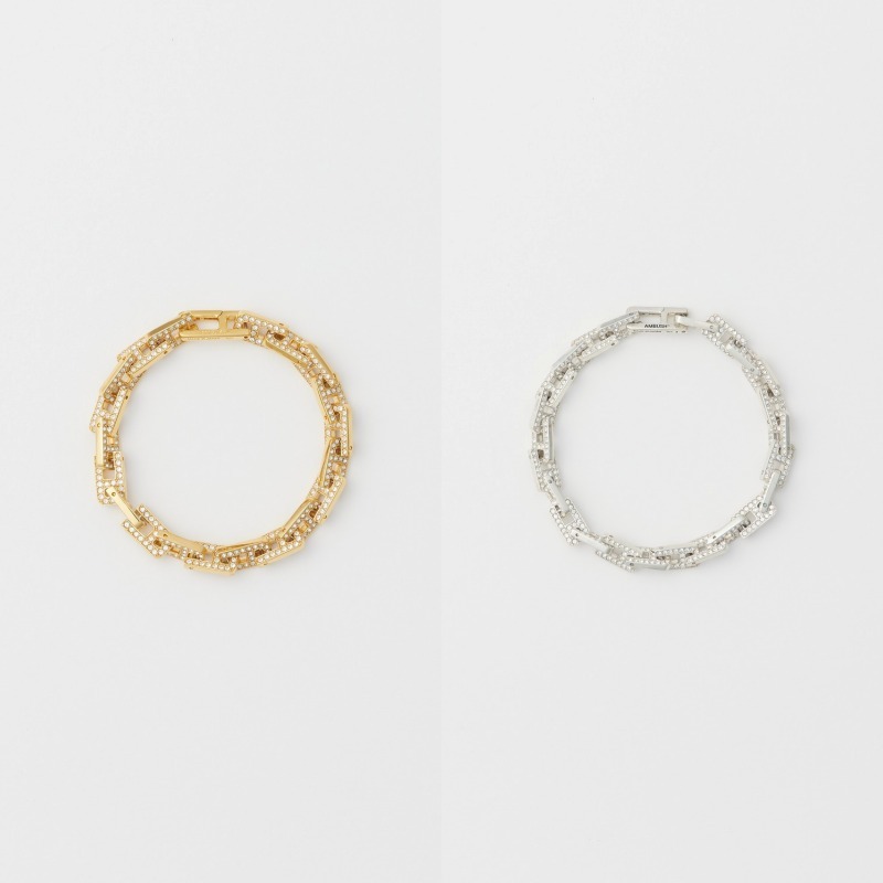 【AMBUSH】PAVE A CHAIN BRACELET 2色展開 Gold Silver 男女兼用