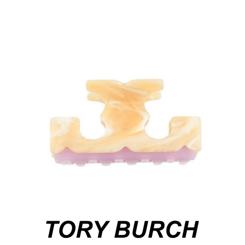 TORY BURCH ロゴ バイカラー ヘアアクセサリー ヘアクリップ