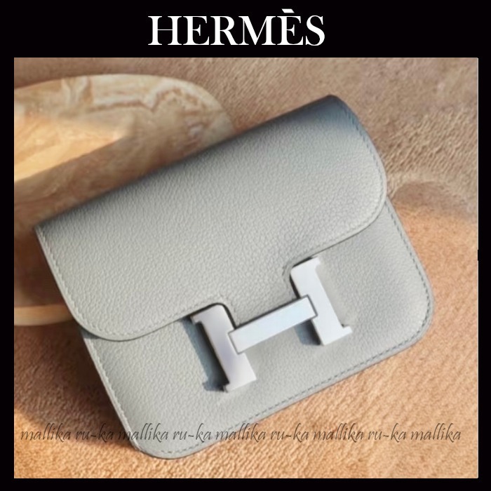 ニュアンスカラー☆【HERMES】コンスタンス スリムウォレット