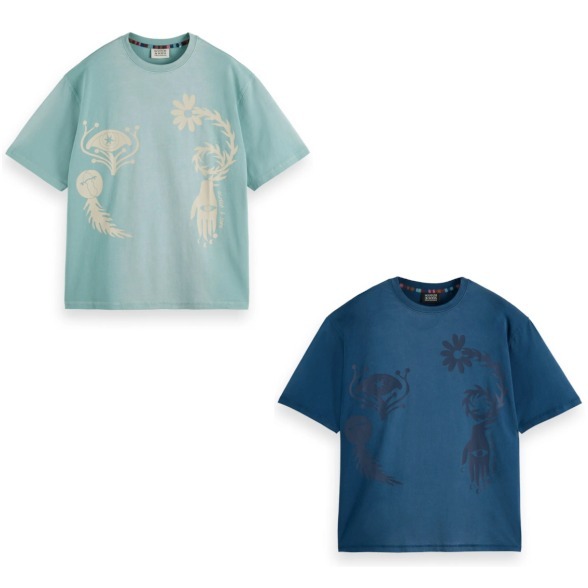 “Scotch & Soda” ガーメントダイ アートワークTシャツ