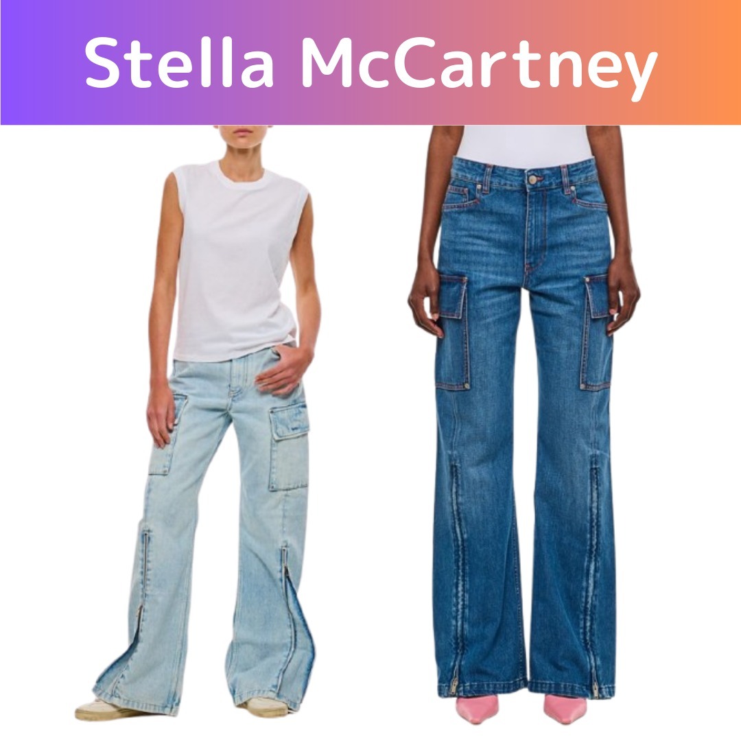 【関税込み】Stella McCartney★ハイライズ デニムカーゴパンツ