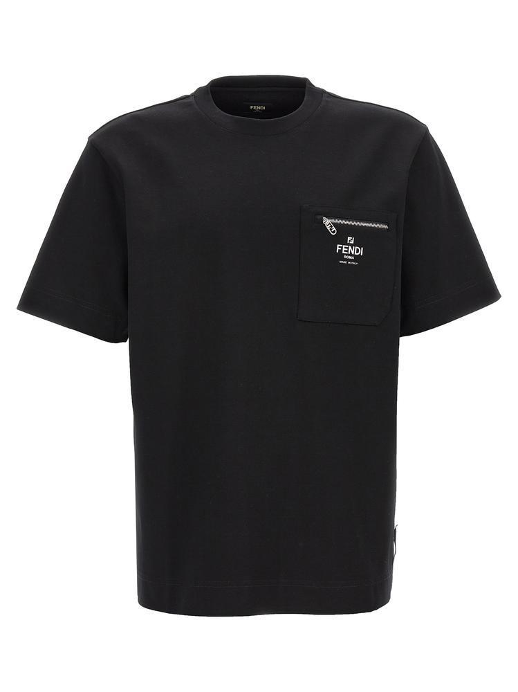 ジップポケット付きコットンTシャツ
