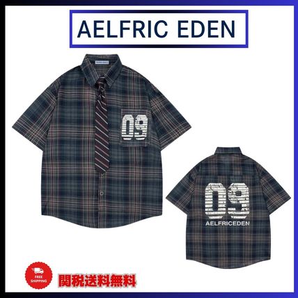 関送込 Aelfric Eden ★ 77 ストライプ 半袖シャツ L Aelfric Eden(エルフリック エデン) シャツ(メンズ) - 海外