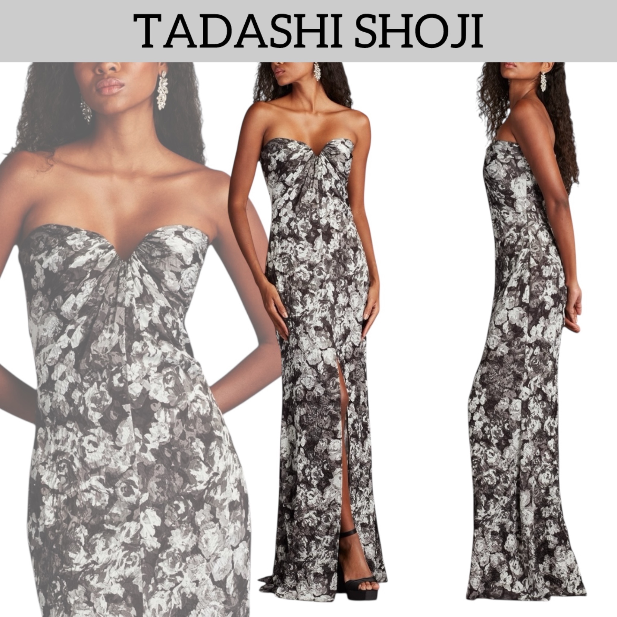 ★SHO BY TADASHI SHOJI★フローラルプリントガウン パーティー