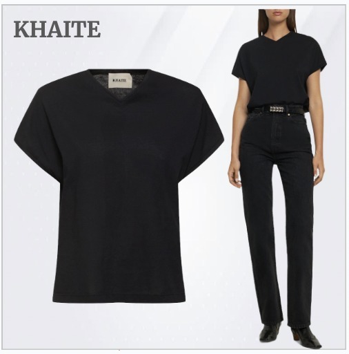 【Khaite】Devra コットンブレンド ジャージーTシャツ、半袖