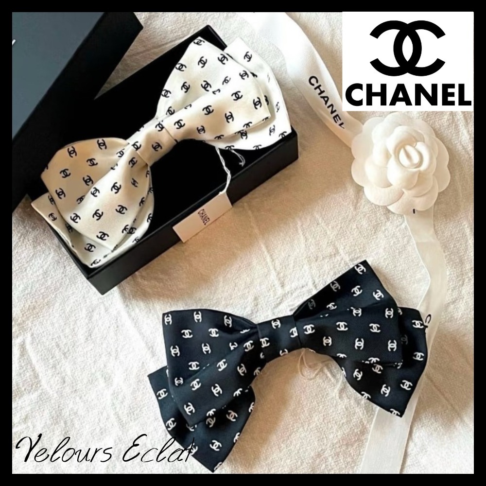 洗練されたCCロゴが輝く♪【CHANEL】リボン バレッタ ココマーク
