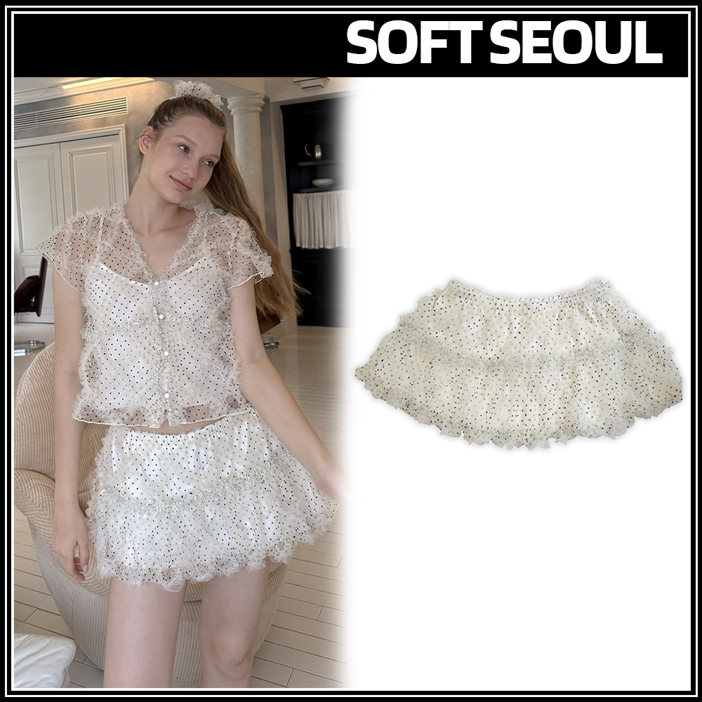 バルーンスカート【Soft Seoul】DOTTED ARGYLE BALLOON SKIRT
