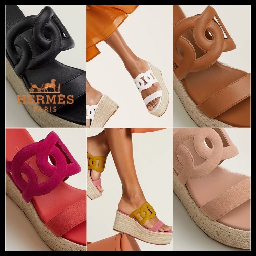 **厚底が可愛い♪**【HERMES】サンダル エスパドリーユ イテア