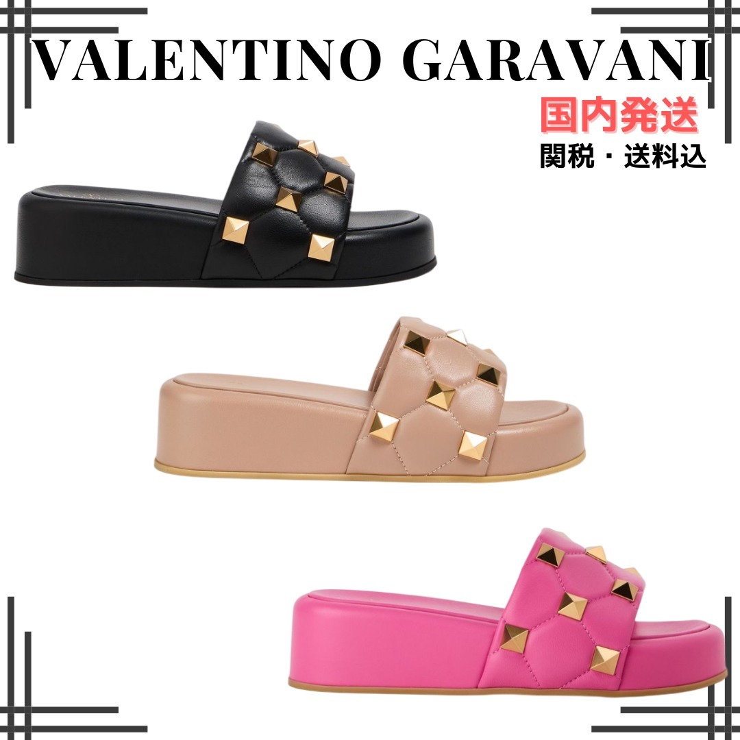 VALENTINO★Roman Stud キルティング スタッズ サンダル 関送込