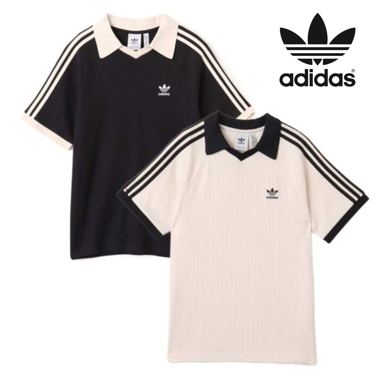 【adidas】WAFFLE KNIT POLO T-SHIRT