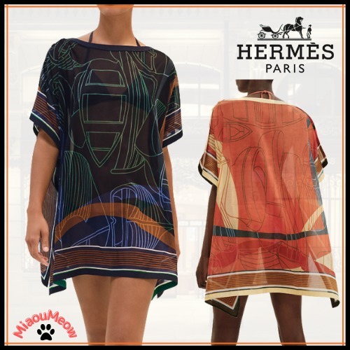 【上品軽やかに♪】HERMES★Thalassa Rayeビーチチュニック