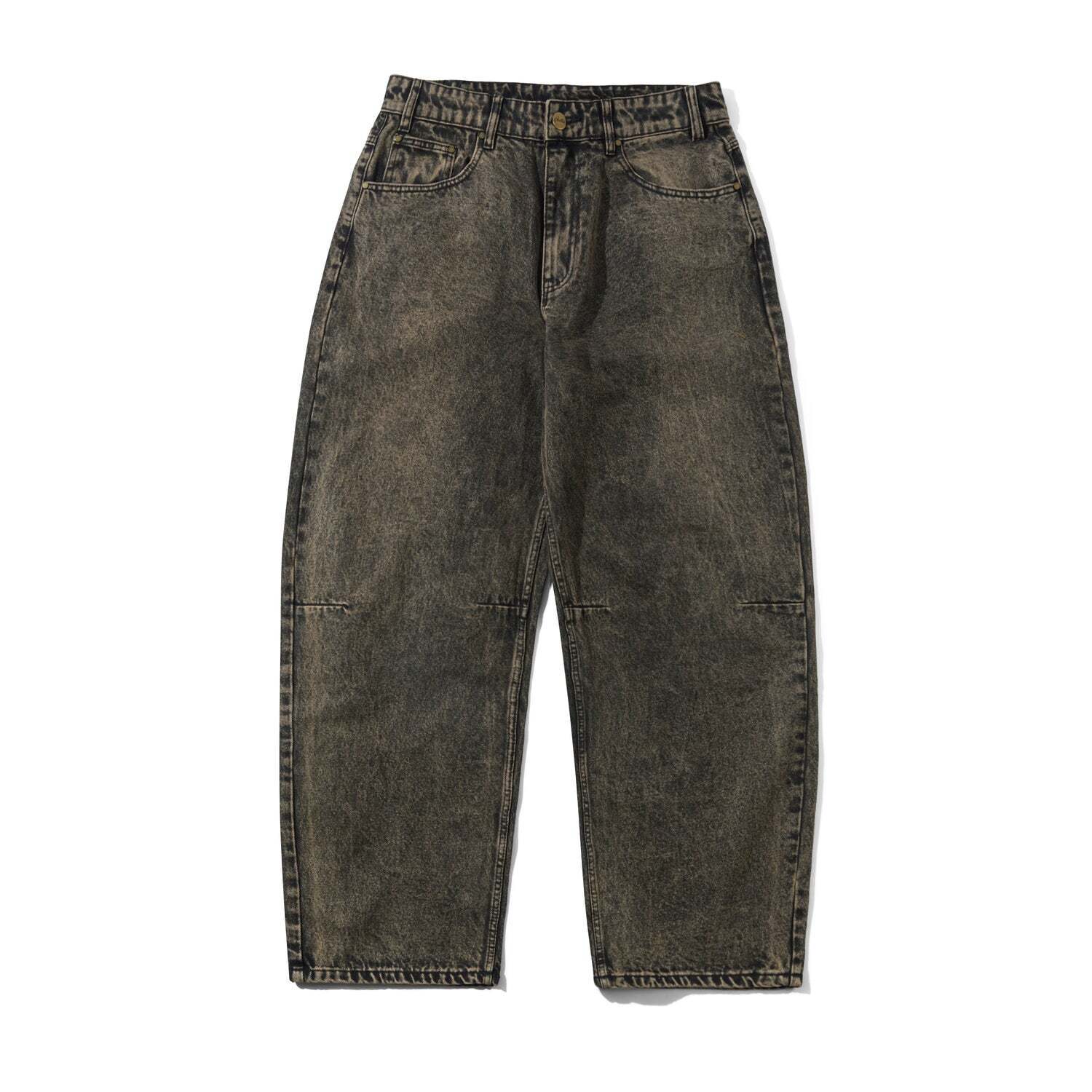 【BUTTER GOODS】 Wide Cut Denim Jeans, Acid Washed Brown