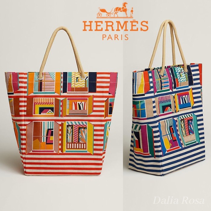 夏映えアート×軽やかさ【HERMES】From my Window ビーチバッグ