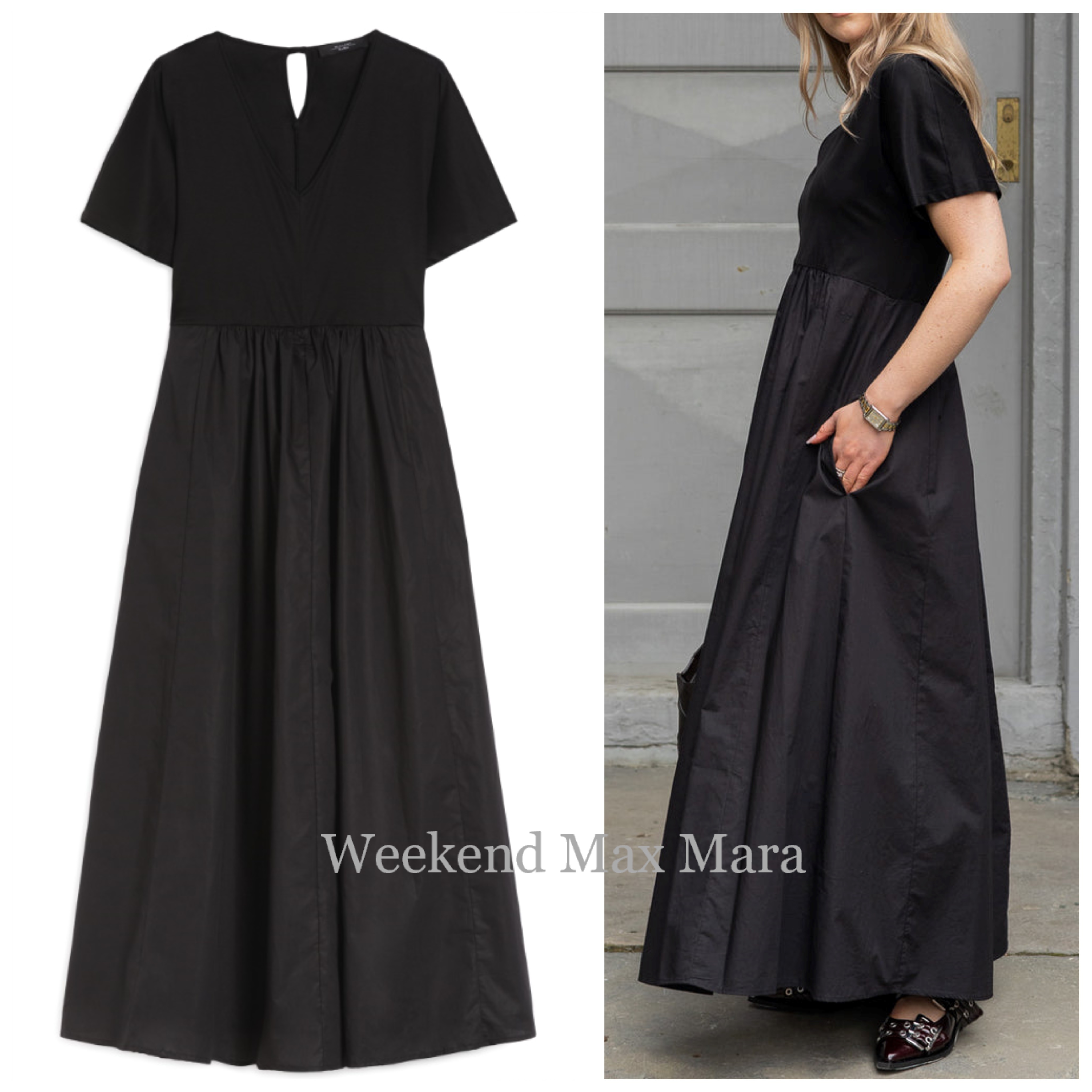 Weekend Max Mara ブロンゾ バイマテリアル ジャージードレス